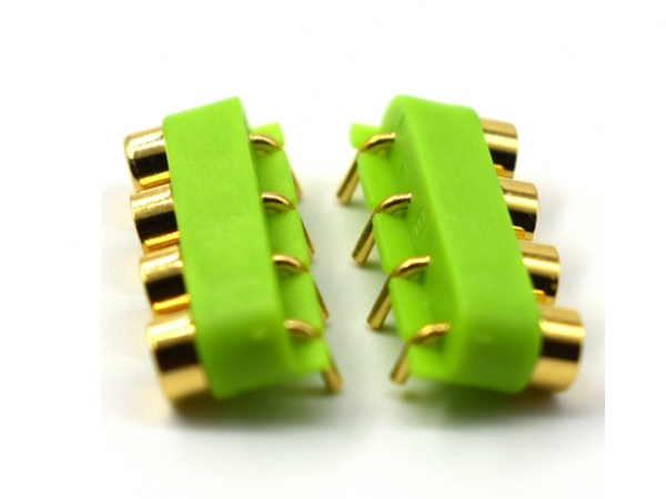 Spring pogo pin right angle connector